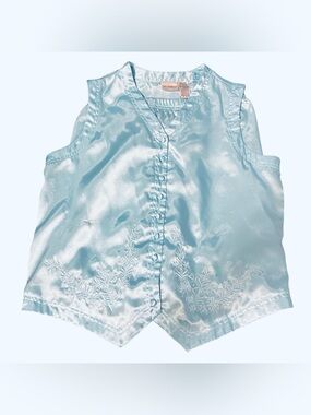 Vintage 90s Delicates Pajama Set Light Blue Shorts and Top